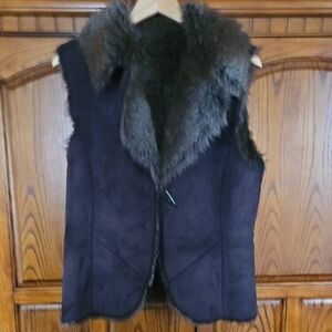 Women's Dark Brown Faux Fur Vest